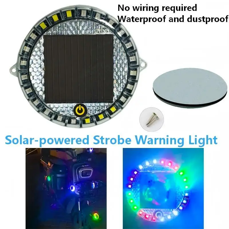 

LED Solar Powered Strobe Safety Taillight Long Lasting Night Warning Flash Lamp for Cycling Security Use