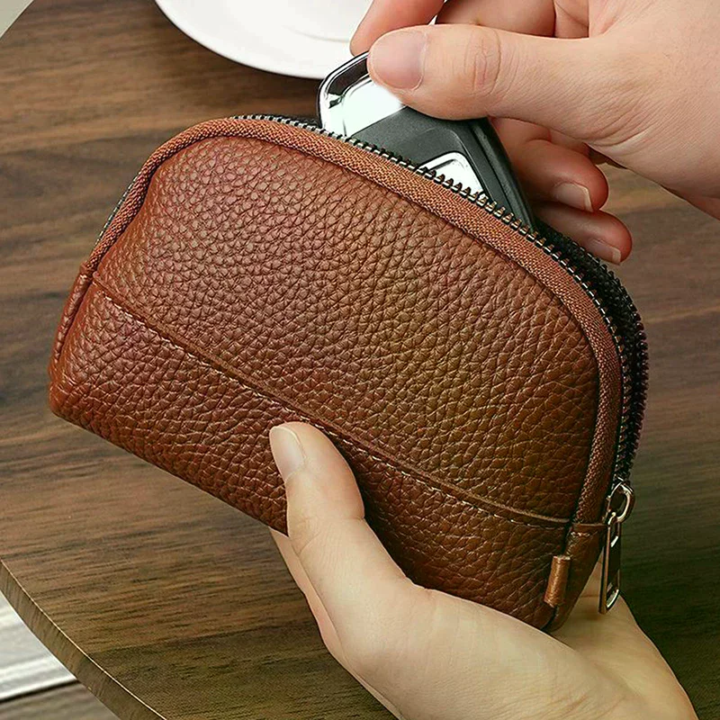 Vintage Coin Purse Solid Color Minimalism Key Bag Lipstick Earphone Storage Bag Daily Portable Zipper Clutch Bag Small Wallet