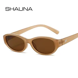 SHAUNA Retro Rivets Small Oval Sunglasses UV400