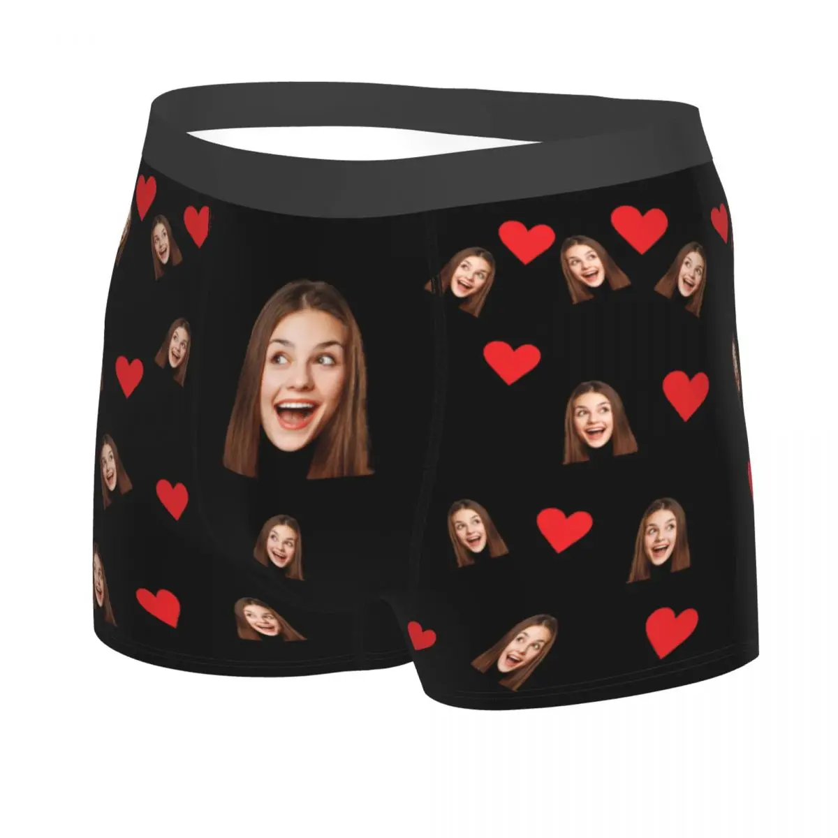 Valentine\'s Day Gifts Custom Funny Boxer Briefs with Wife\'s Face Customized Print Underwear for Men Boyfriend For Husband