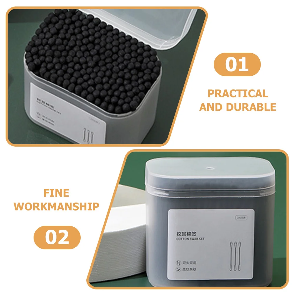 مسحات القطن إزالة شمع الأذن مزدوجة يميل 1 صندوق المتاح القطن يميل قضيب قوي عصا مقبض مريح المنزل