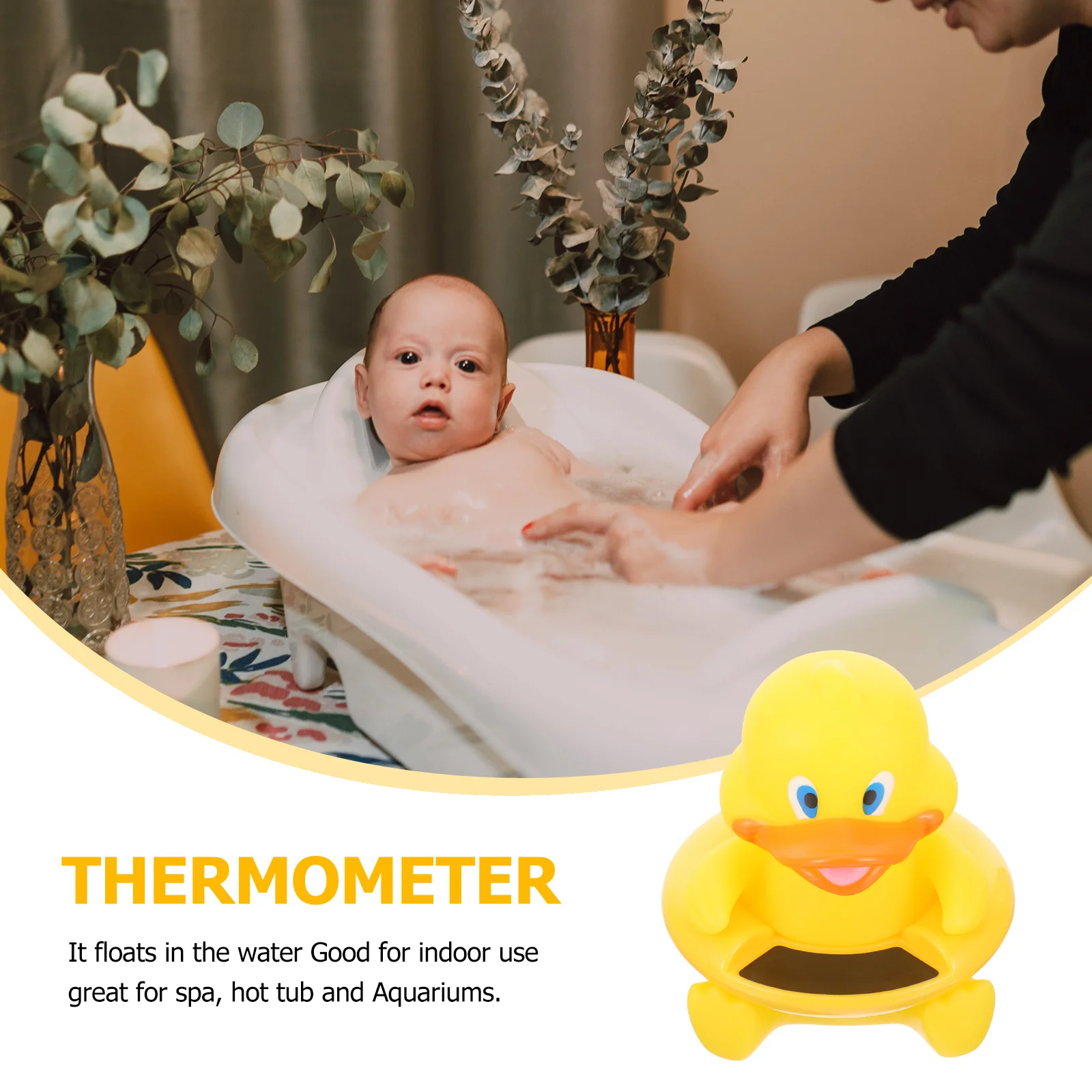 

1 шт., термометр для детской ванны, мультяшный дизайн с животными, многоцелевой для ванны, бассейна, желтый считыватель температуры