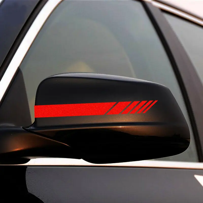 2pcs 5D Sticker Stripe Decal Non Fading Fashion Color Stripe Car Sticker Racing Strips Side Rear View Mirror Decor Decal Car