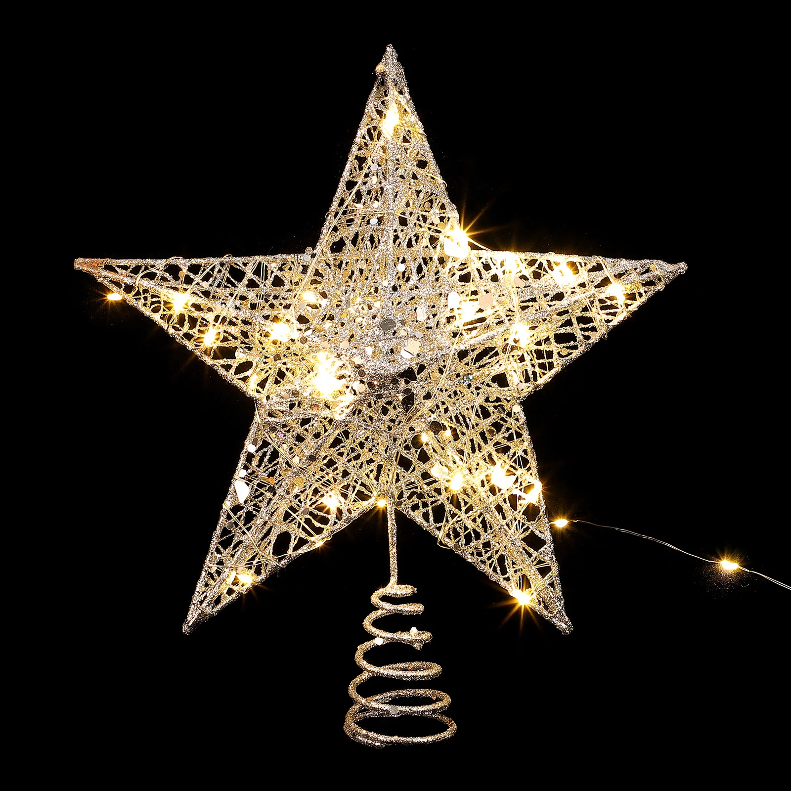 

Christmas Tree Christmas Treetop Decor Decoration Pentagram Metal Xmas Treetop naments Star Tree Topper Holiday Crafts