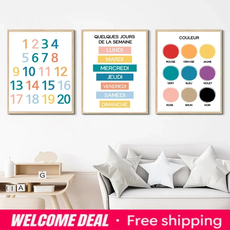 Boho Lion Giraffe Car Traffic Rainbow Number Wall Art Canvas Painting Cartoon Posters And Prints Pictures Baby Kids Room Deco