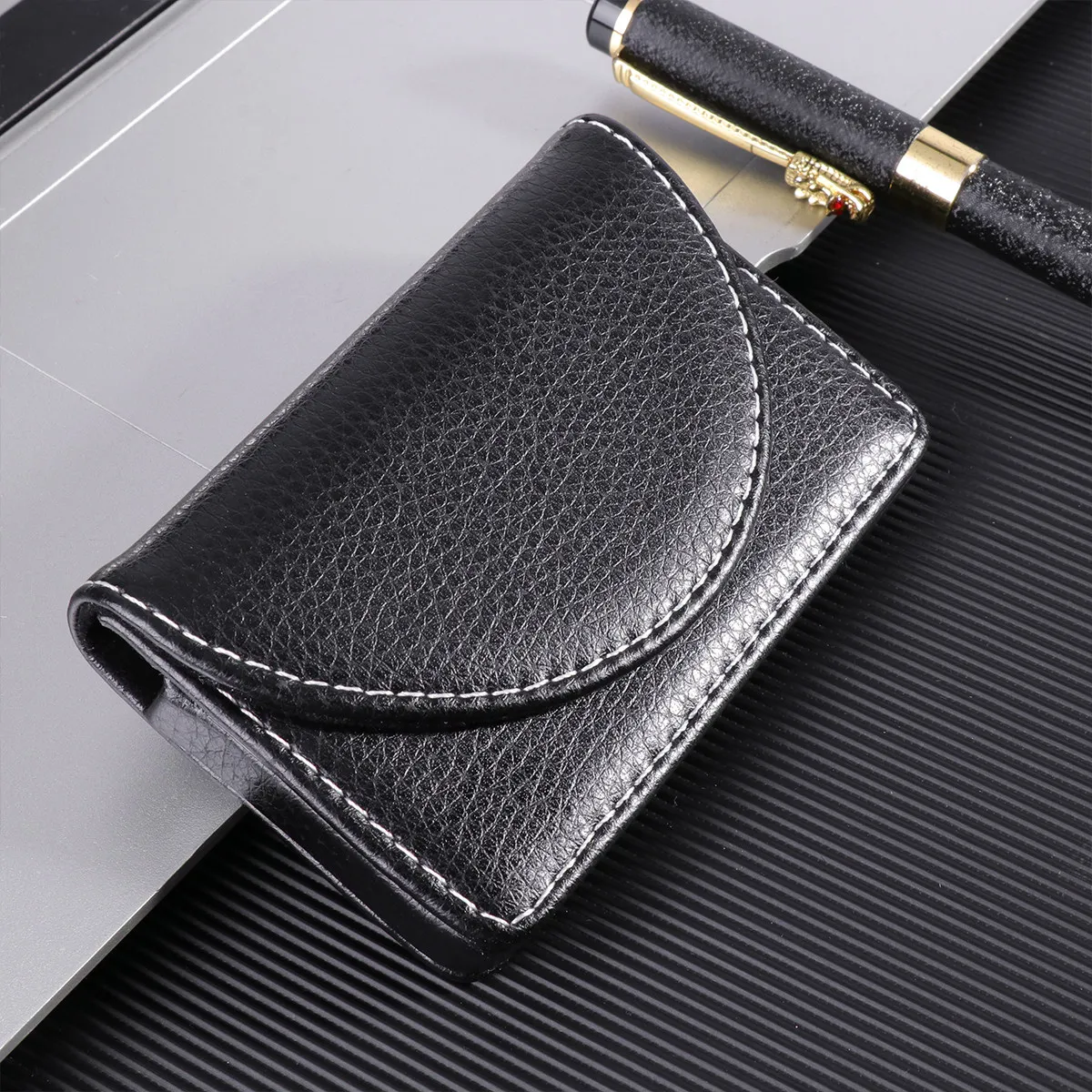 1Pcs Elegant PU Name Card Holder Slim Business Organizer for Business Cards Credit Id Gift Cards Easy Access Protection