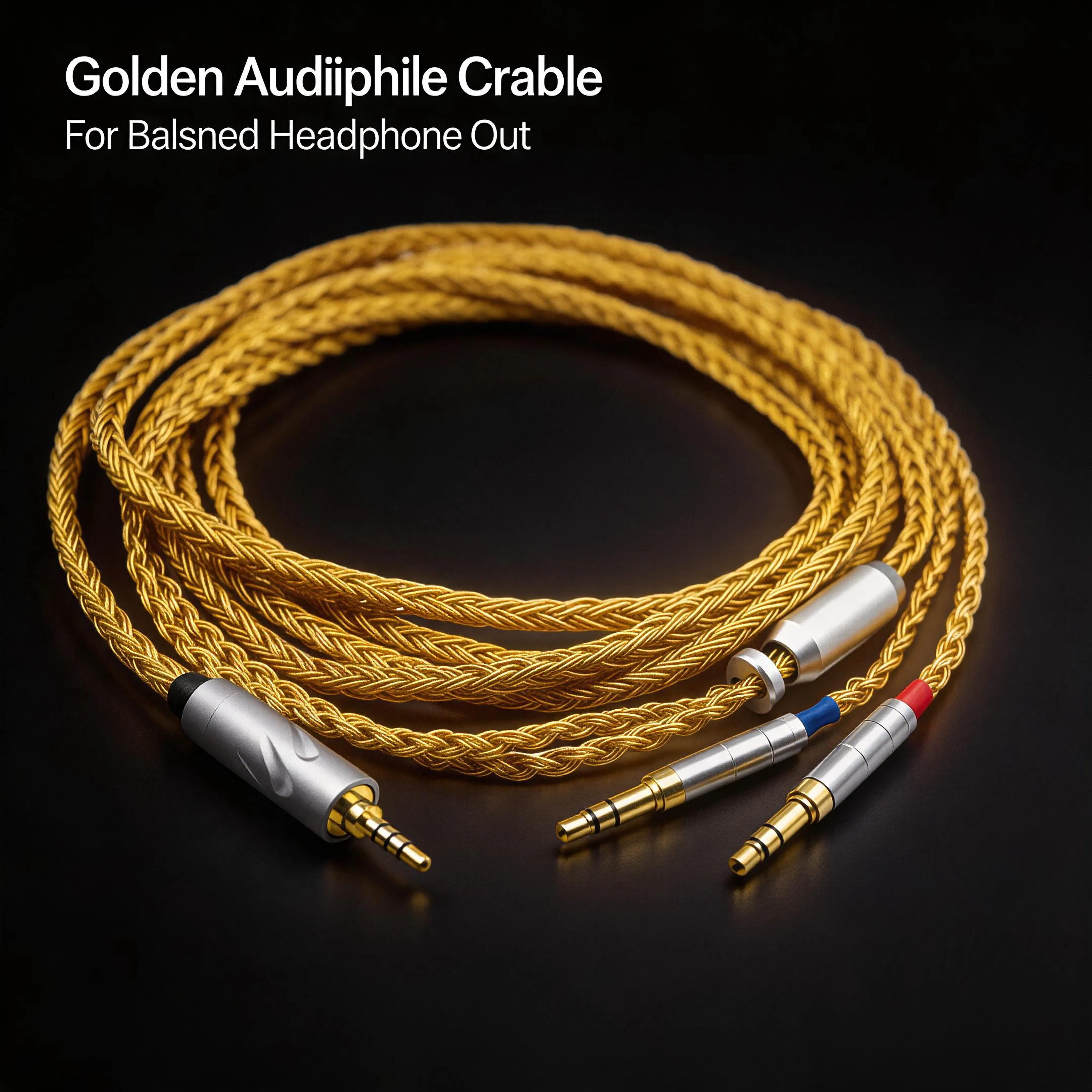Cable de auriculares chapado en oro de 16 núcleos y 24k para Denon AH-D600 D7100 Hifiman Sundara Ananda HE1000se HE6se He400