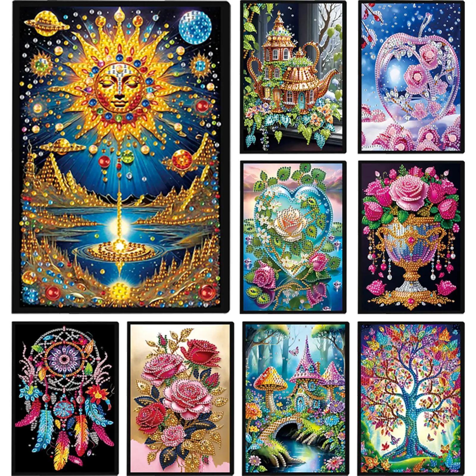 

50-Page A5 Diamond Painting Diary Book Rhinestone Art Painting Notebook Kit Diamond Painting Notebook Set Holiday Birthday Gift