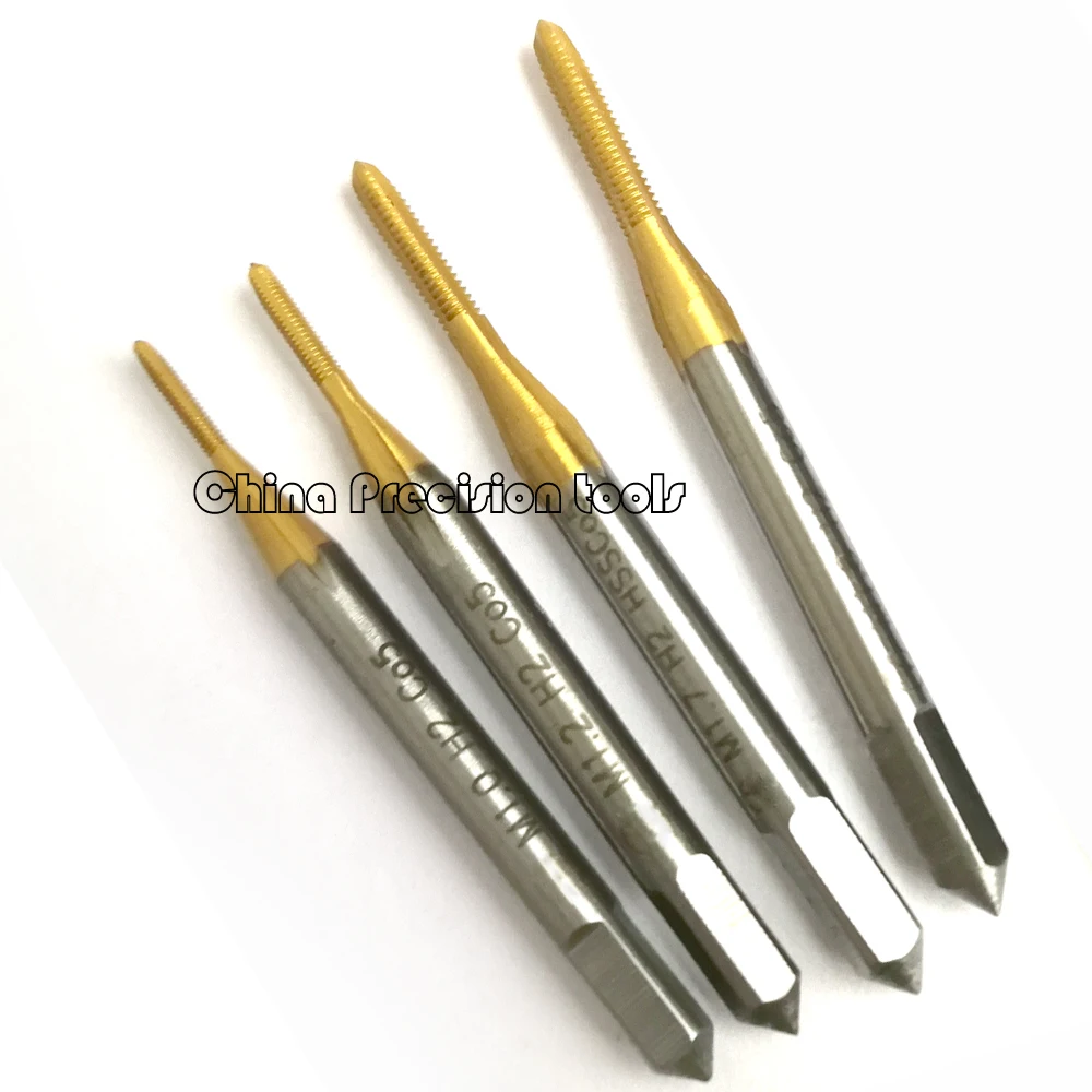 Hss-co TIN Right Hand Metric thread tap Straight Flute Thread taps M0.8 M0.9 M1 M1.1 M1.2 M1.3 M1.4 M1.5 M1.6 M1.7 M1.8 M1.9 M2