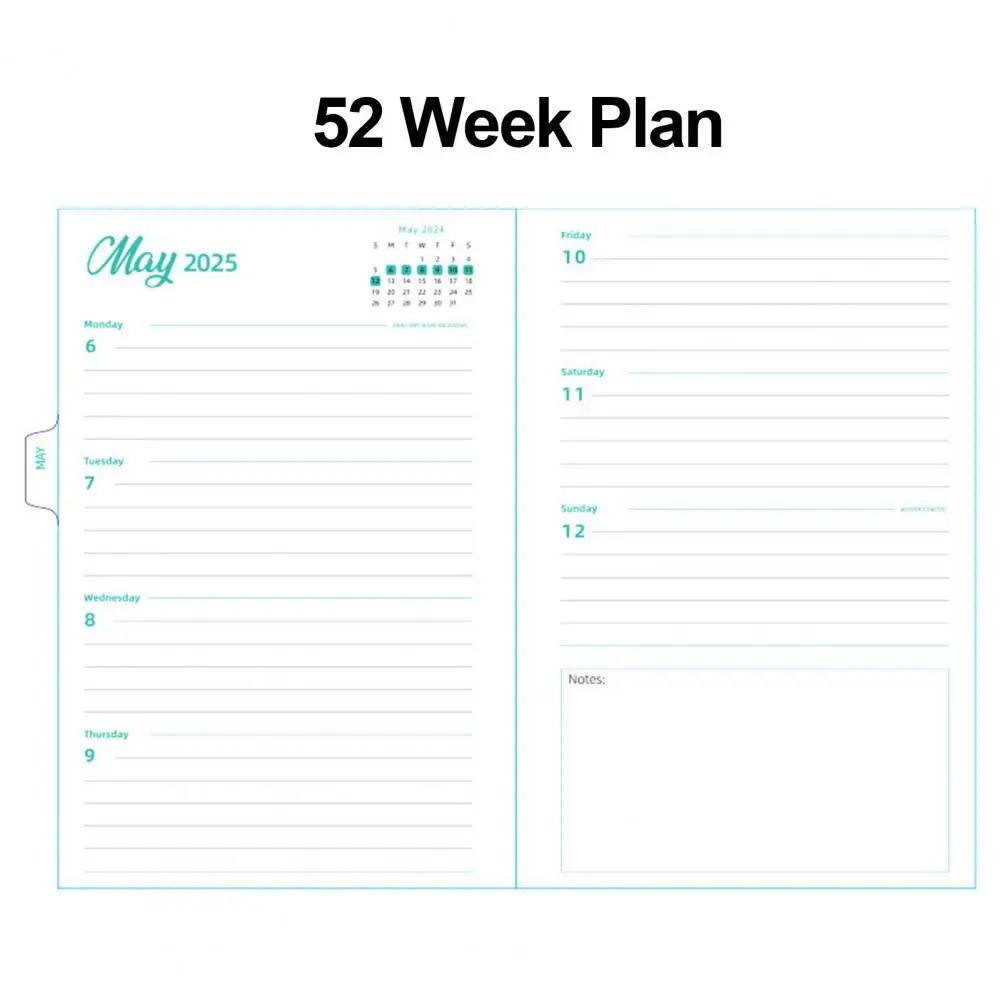 2025 Planner Agenda Floral Print A5 Planner with Elastic Band Weekly Monthly Schedule Notebook for Office for Organization