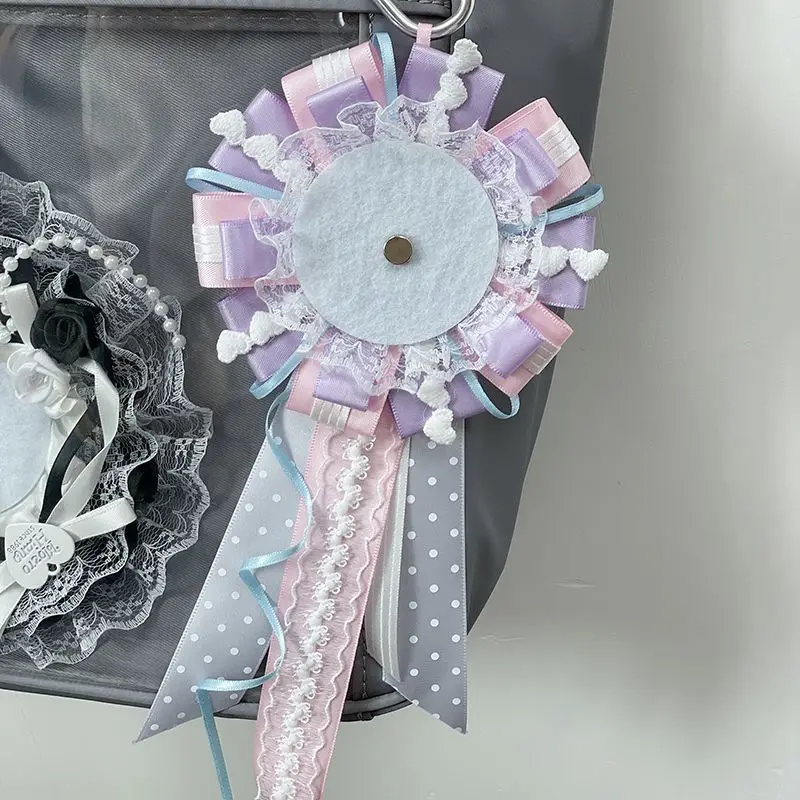 School Bag Charm Handmade DIY Lace Badge Holder Brooch Itabag Keychain Goods Ita Bag Decorations