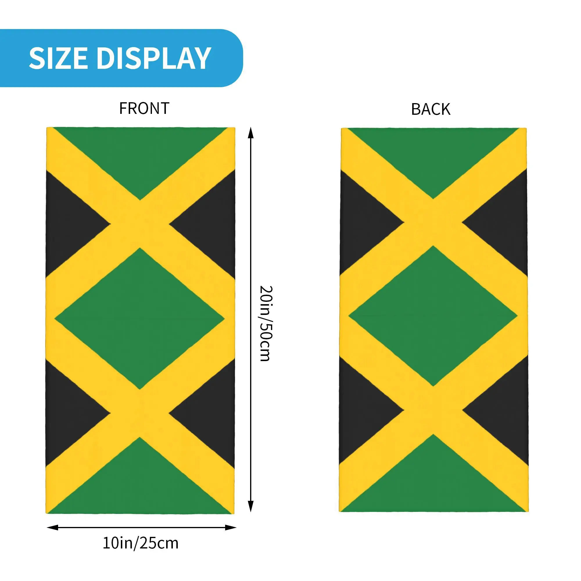 Custom Jamaican Flag Winter Headband Neck Warmer Women Men Ski Cycling Tube Scarf Patriotism Face Bandana Gaiter