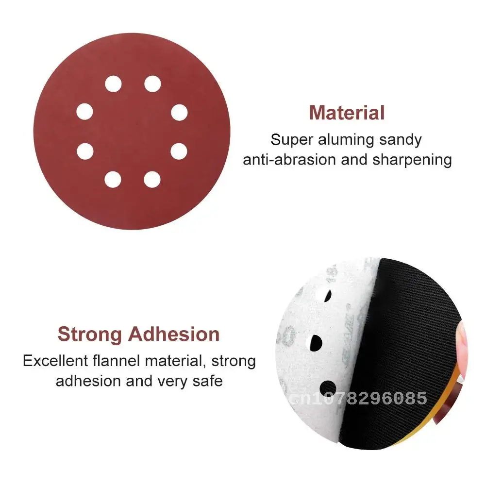 

Round Shape Sander Pad Paper Pads, Buffing Sheet, Sanding Disc, Sheet Discs, Hook Loop, Sandpaper Polishing, 5 ", 8 Hole, 10Pcs