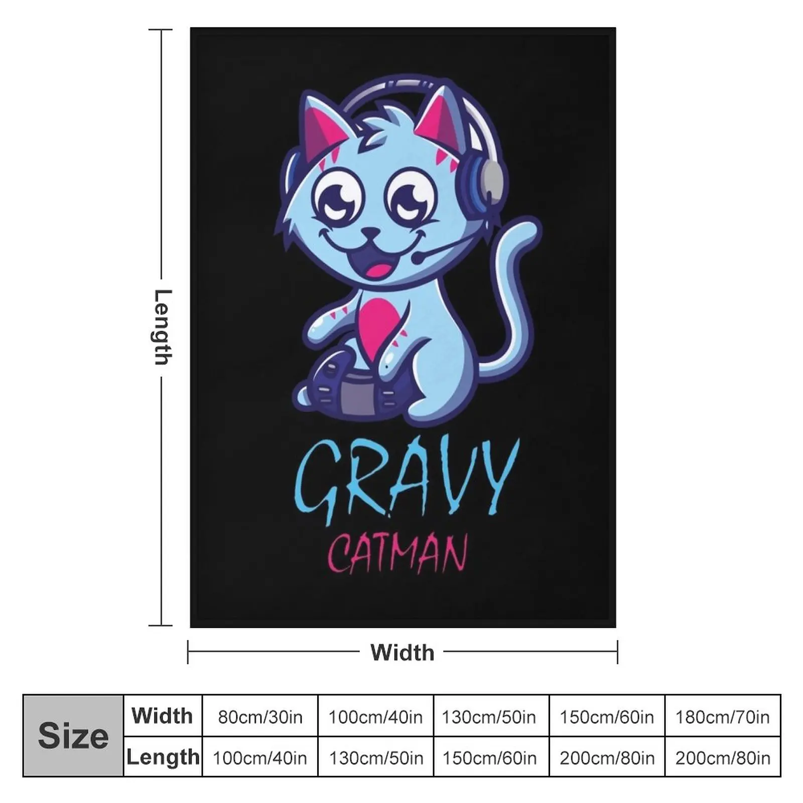 Gravy cat Man gravycatman gaming Throw Blanket Luxury Blanket Flannels Blanket Blanket For Decorative Sofa