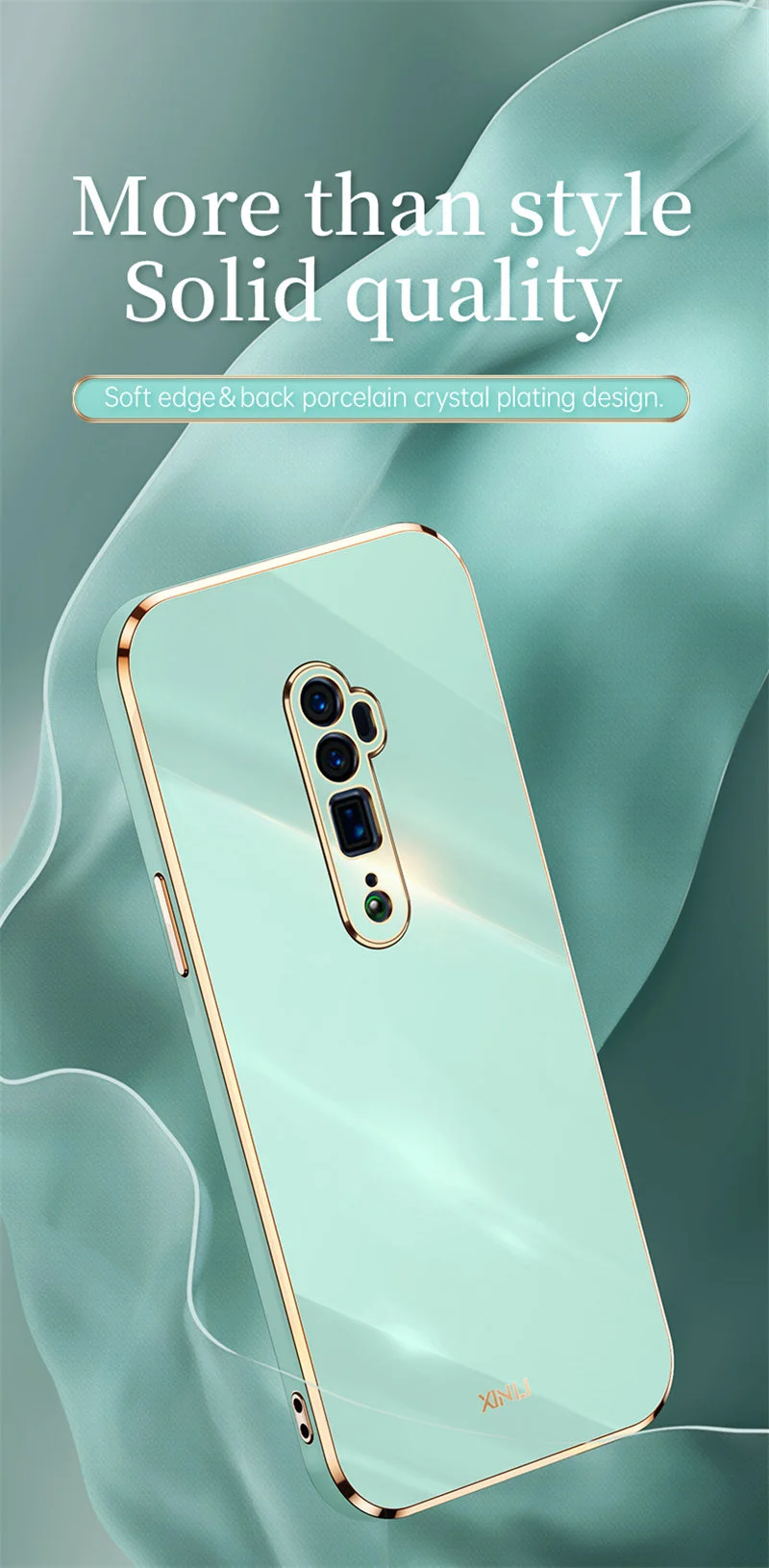 Plating TPU Case For Oppo Reno 10X Zoom CPH1919 Soft Bumper Silicone TPU Back Cover Case for OPPO Reno 10X Zoom CPH1919 Coque