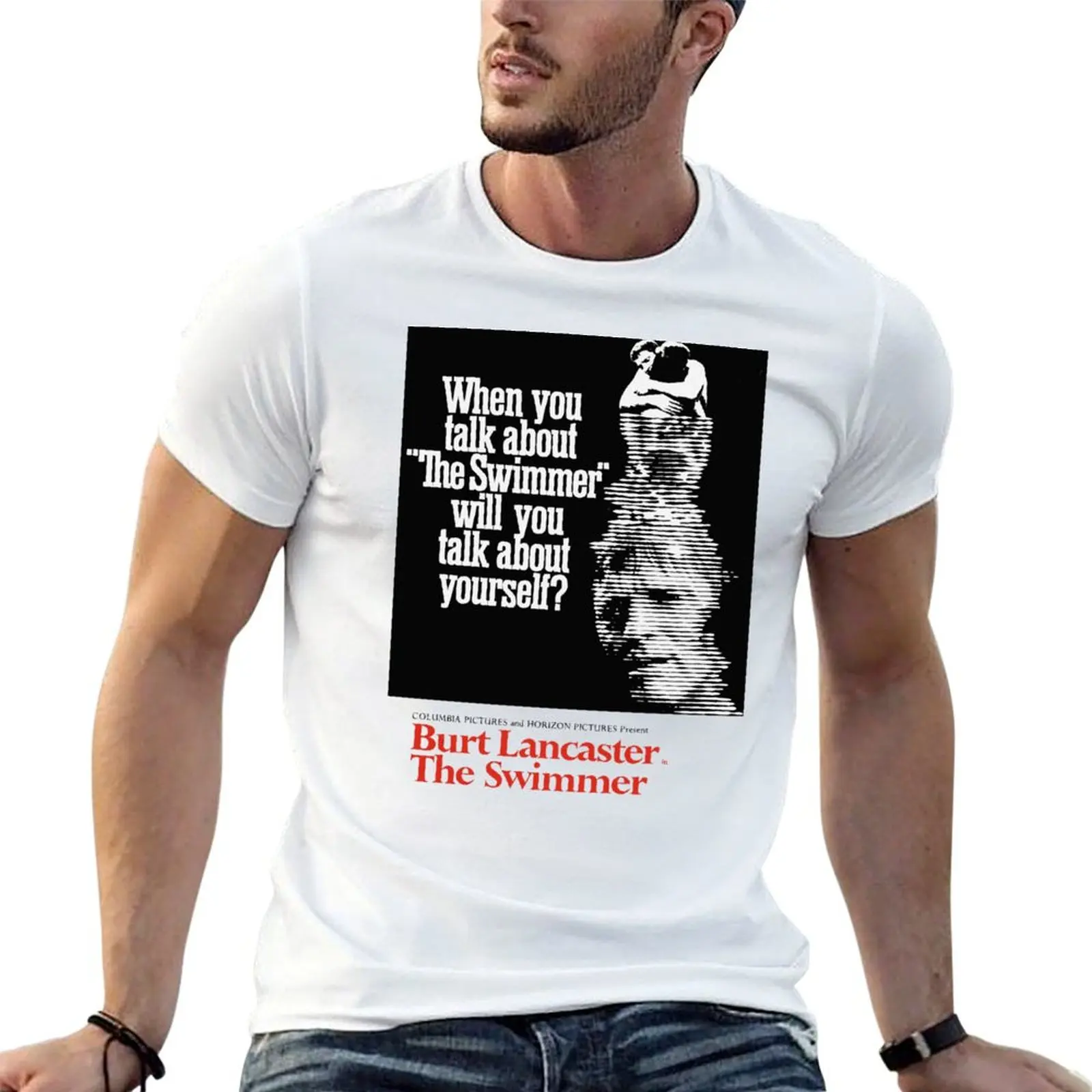The Swimmer (1968) T-Shirt Basic Solid Color Short Sleeve Cotton Top