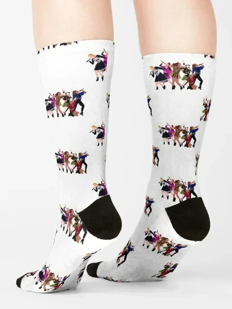 Seis as meias musicais liga brilhante bonito presente hiphop meias masculinas marca de luxo feminino golfe atacado toe esportes meias masculinas femininas