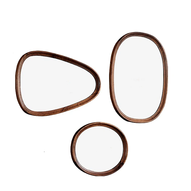 

North American solid wood wall hanging bathroom mirror simple modern Japanese mirror bedroom bathroom high definition smart