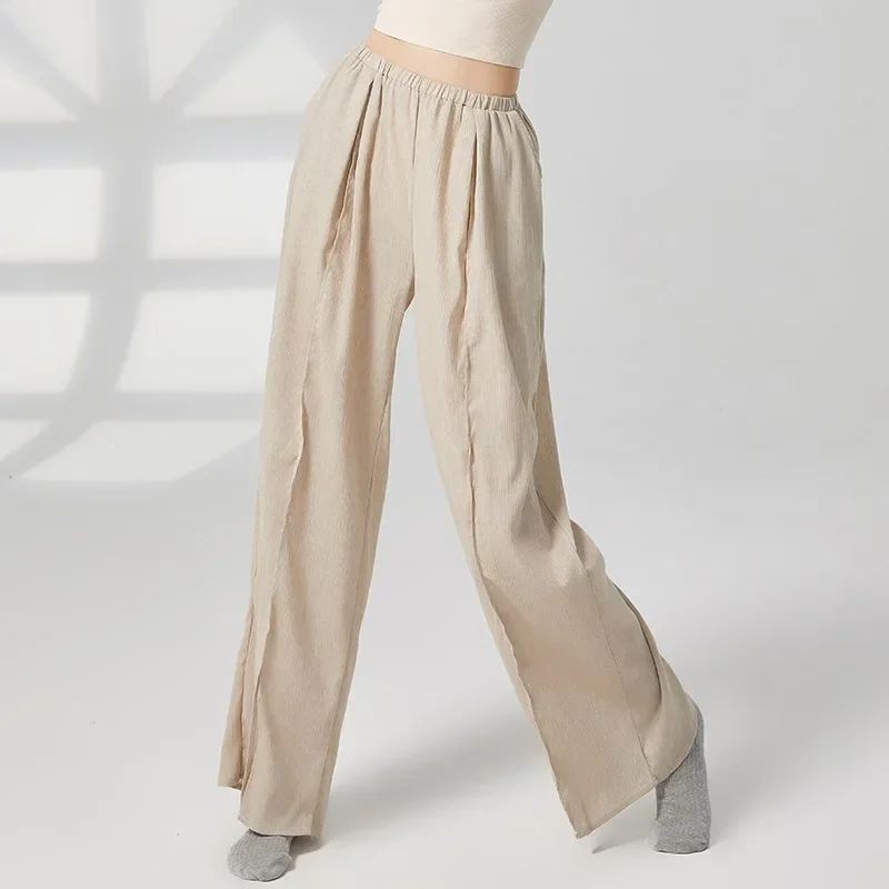 Moderne dansbroeken, oefenkleding, klassieke danskleding, rechte damesbroeken met wijde pijpen, Chinese dans