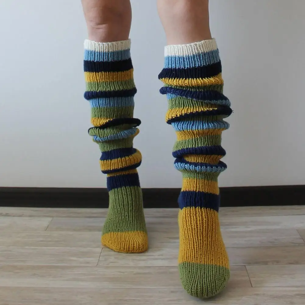 

1 Pair Over Knee Stocking Stretchy Washable Cold Resistant Winter Thermal Female Long Socks Thigh High Stocking for School