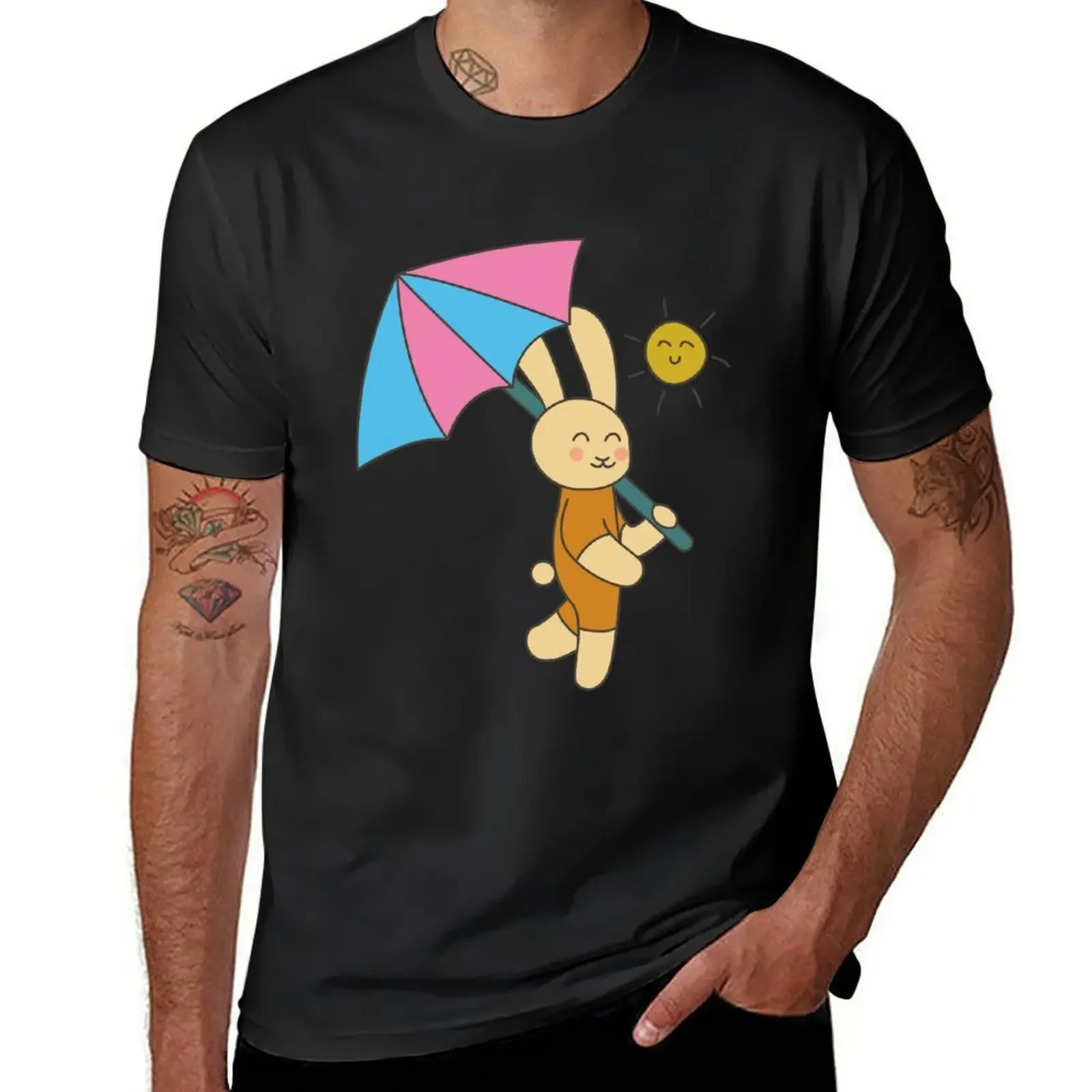 Bunny easter bunny gift umbrella spring sweet T-Shirt funnys boys animal print heavyweights mens graphic t-shirts pack