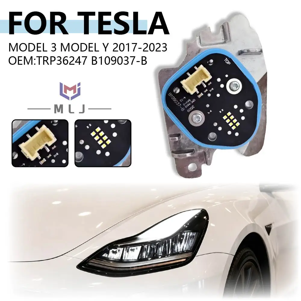 TRP36247 B109037‑B For Tesla Model 3 Model Y 2017‑2023 DRL Headlight Parts White LED Angel Eye DRL Daytime Running Light Module