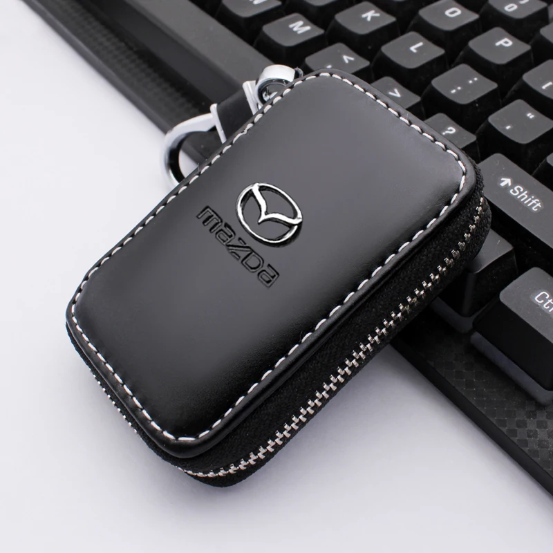 Cartera de cuero genuino para llave de coche, funda multifunción para Mazda 2, 3, 5, 6, piezas, Ms, M5, CX-4, CX6, M3, CX-5, MX3, accesorios, 1 M6