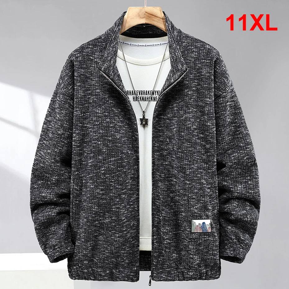 

11XL плюс размер вязаная куртка мужская мода повседневное весенне-осеннее вязаное пальто мужское