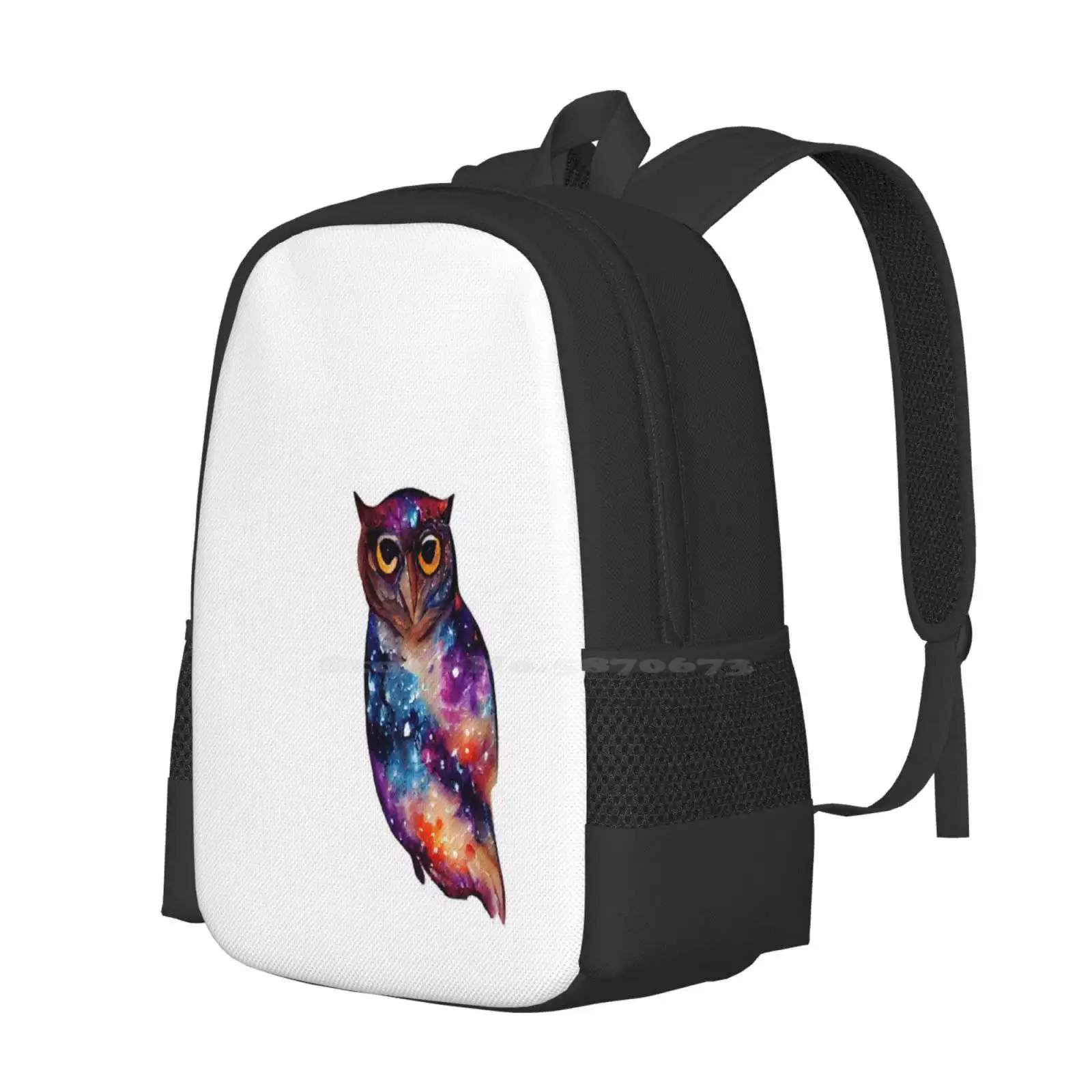 Galaxy Owl Watercolor Backpack For Student School Laptop Travel Bag Galaxy Animal Space Art Galaxy Art Space Animal Abstract