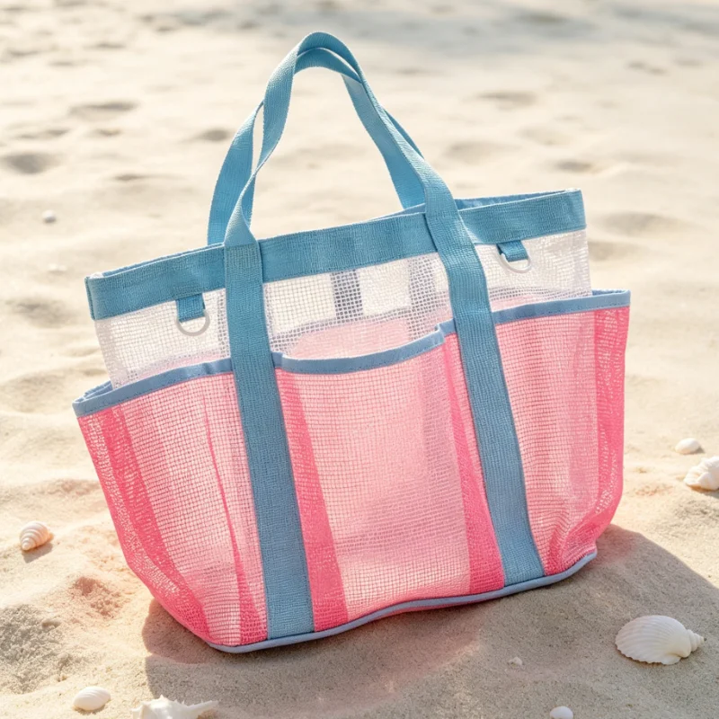 Tote Bag Beach - Large Mesh Beach Tote Bag with