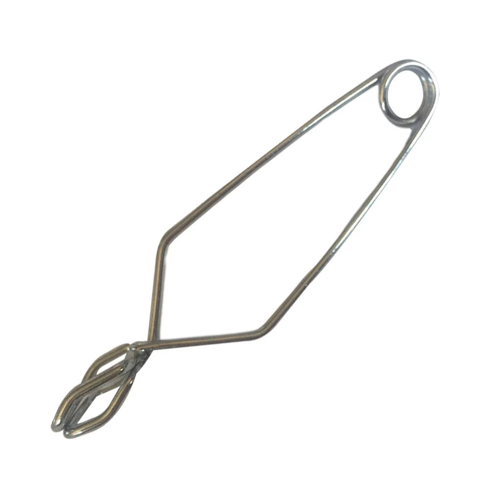 Test Tube Clamp Silver Small Size High Temperature Resistant Scientific Self Closing Spring Structure Supply