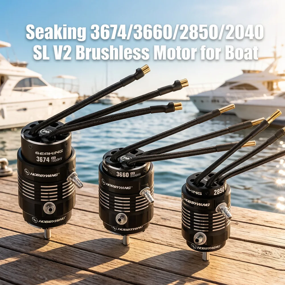 

Hobbywing Seaking 3674SL-1900KV/2300KV-V2 3660 2850 2040 SL V2 Brushless Sensorless Motor for High-performance RC boat models