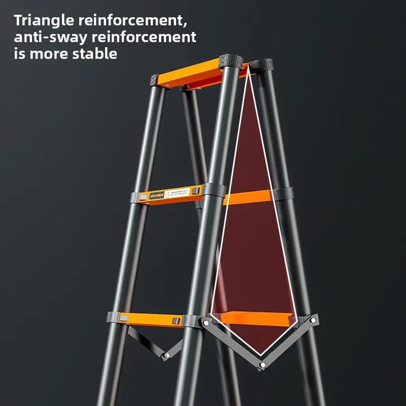 Aluminum Telescopic Ladder Straight or 2-in-1 Multi-Function Extendable Folding Ladder for Home Work Roofing Cleaning Portable