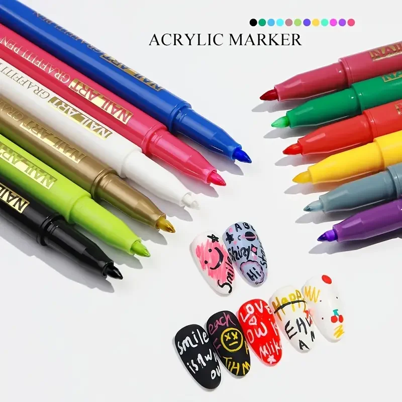 3D Nail Art Pen, Nail Point Graffiti Dotting Pen Drawing Painting Liner Brush For Christmas DIY Nail Art Beauty Adorn Manicure T