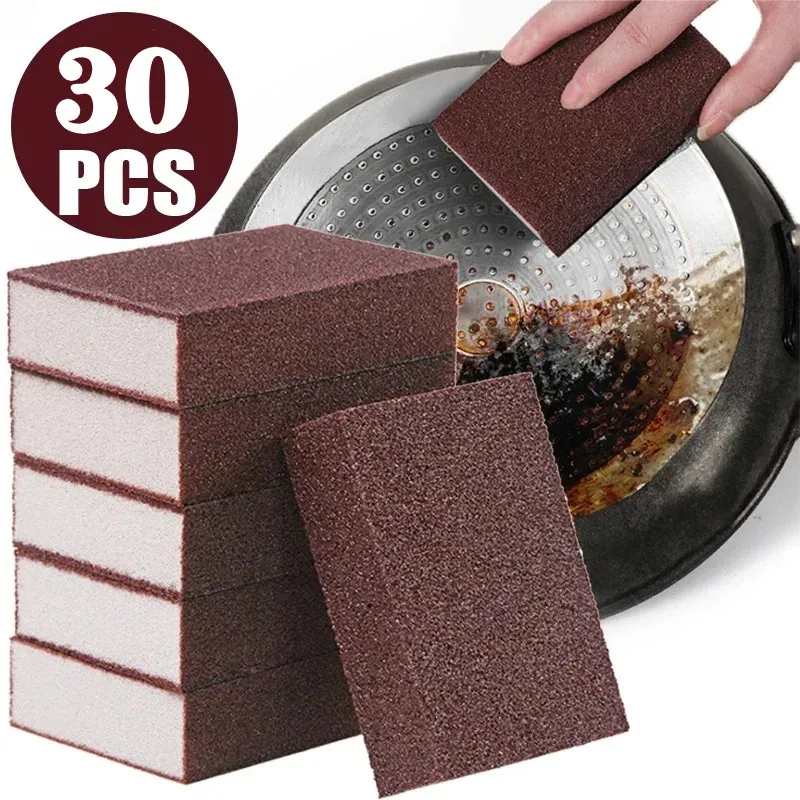 30pcs Nano Sponge Magic Erasers Carborundum Removing Rust Cleaning Sponge Brush Kitchen Pot Dish Rust Removal Emery Clean Rub