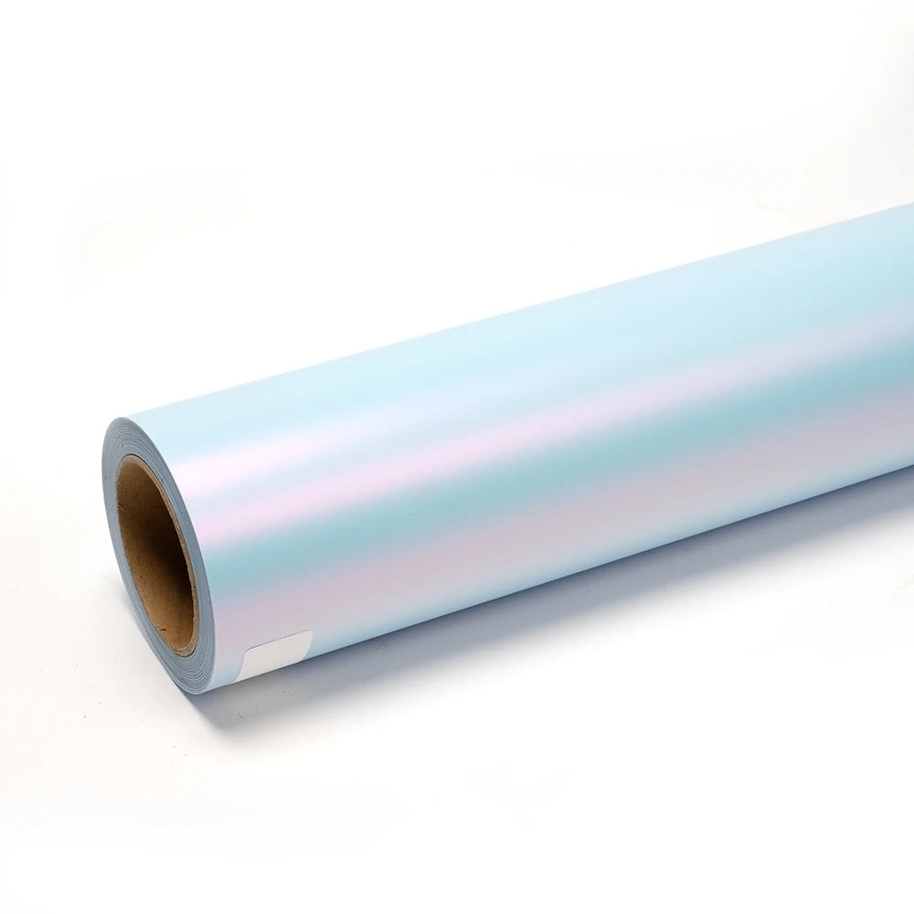 1.52*17m Wholesale Car Wrap Film Chameleon Blue to Pink High Quality Car Wrap Vinyl PET Satin Vivid Iridescent Blue