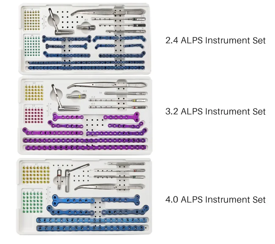 Advanced Locking Plate System 1.6/2.4/3.2/4.0mm ALPS Veterinary Orthopaedic Instrument Kit Set for Vet Animal Surgical Surgery//