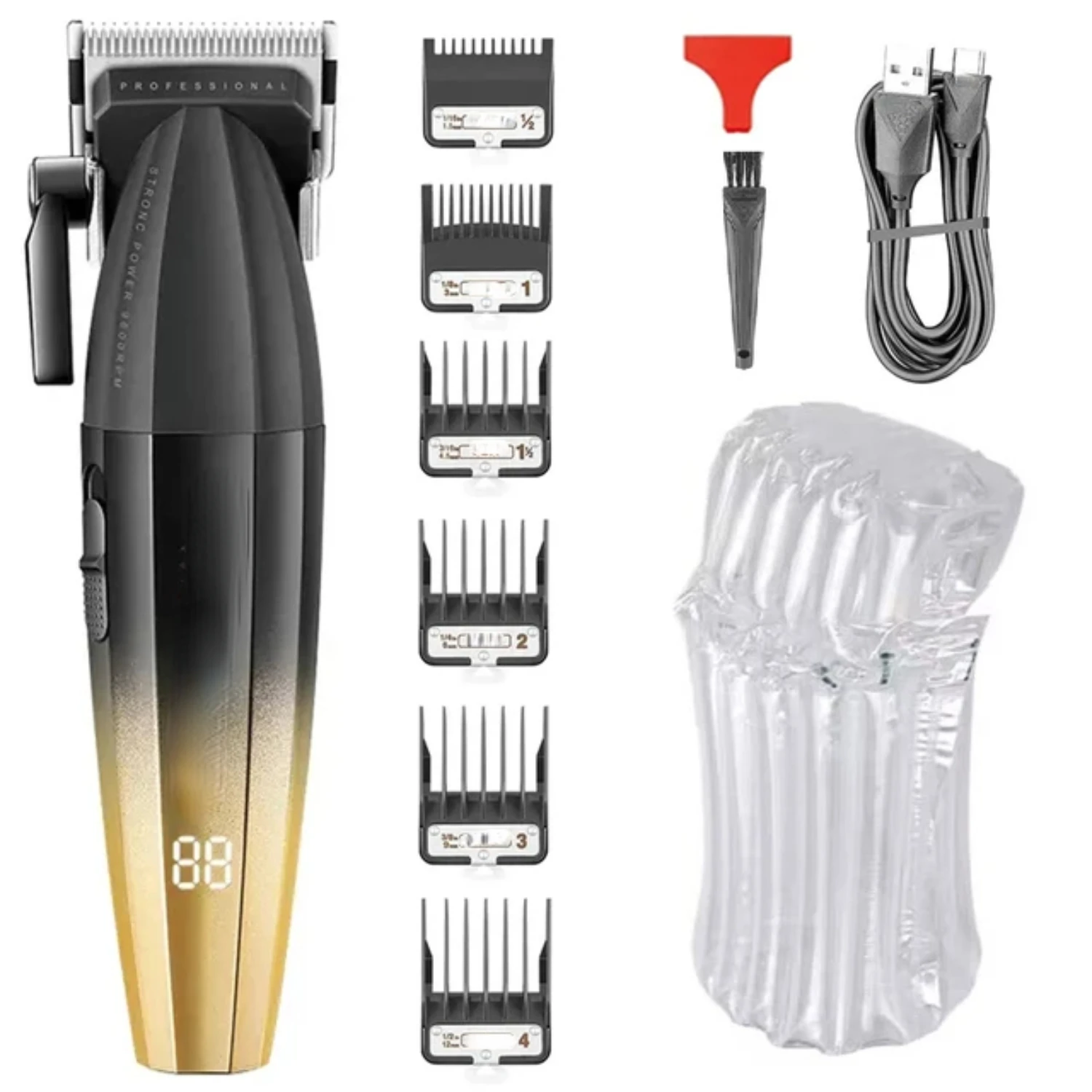 Metal Professional 9000RPM Men's Hair Clipper Rechargeable Hair Trimmer Cordless Barber Machine