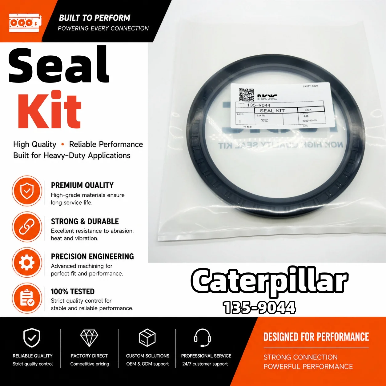 For Caterpillar 329D E320B E325B E330B Excavator Oil Seal Replacement 135-9044 1359044  Aftermarket Construction Machinery Parts
