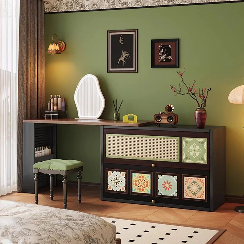 Desk Makeup Vanity Table Wood Bedside Cabinet Living Room Computer Dressing Table Cosmetics Stool Penteadeira Chinese Furniture