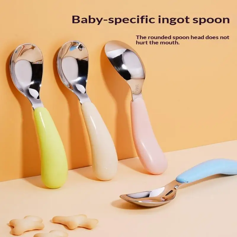 

Flat Bottom Stainless Steel Spoon for Babies Durable Safe for Everyday Feeding