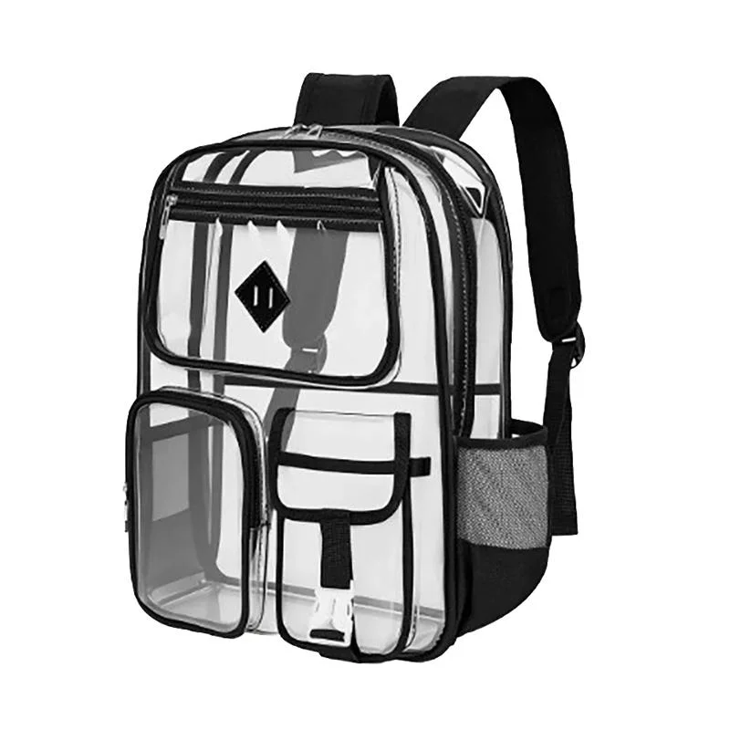 1Pcs Durable Clear Small Backpack PVC Transparent Backpack Portable Lightweight Mini Cute Clear Bag For Work Outdoor Sports