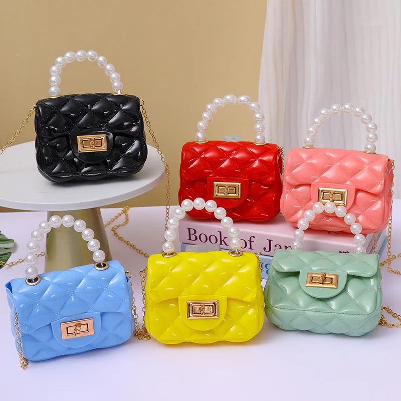 Small Cute Girls Crossbody Bag Exquisite Pearl Jelly Bag Logopinkycolor Fashion Convenient Pink Handbag For Trip Daily Commute
