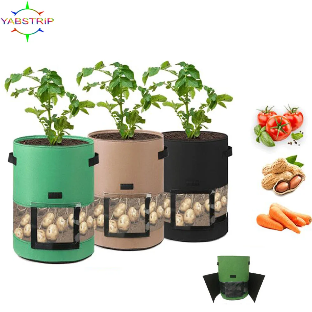 

Gallons Grow Bag Potato Grow Planter Non-woven Tomato Planting Bag Container Thicken Garden Pot Supplies Planting Accessories