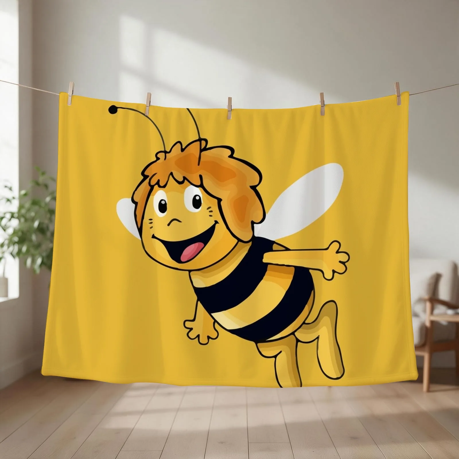 Maya the Bee Throw Blanket couch cozy soft plush fuzzy picnic outdoor blanket