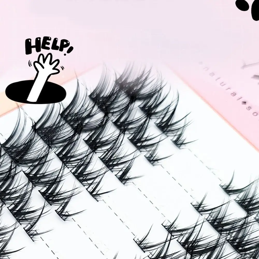 10 Rows Handmade 5D Mink Individual Eyelashes Wipy Fluffy Natural and Thick Style Cluster Lashes Manga Lashes Women