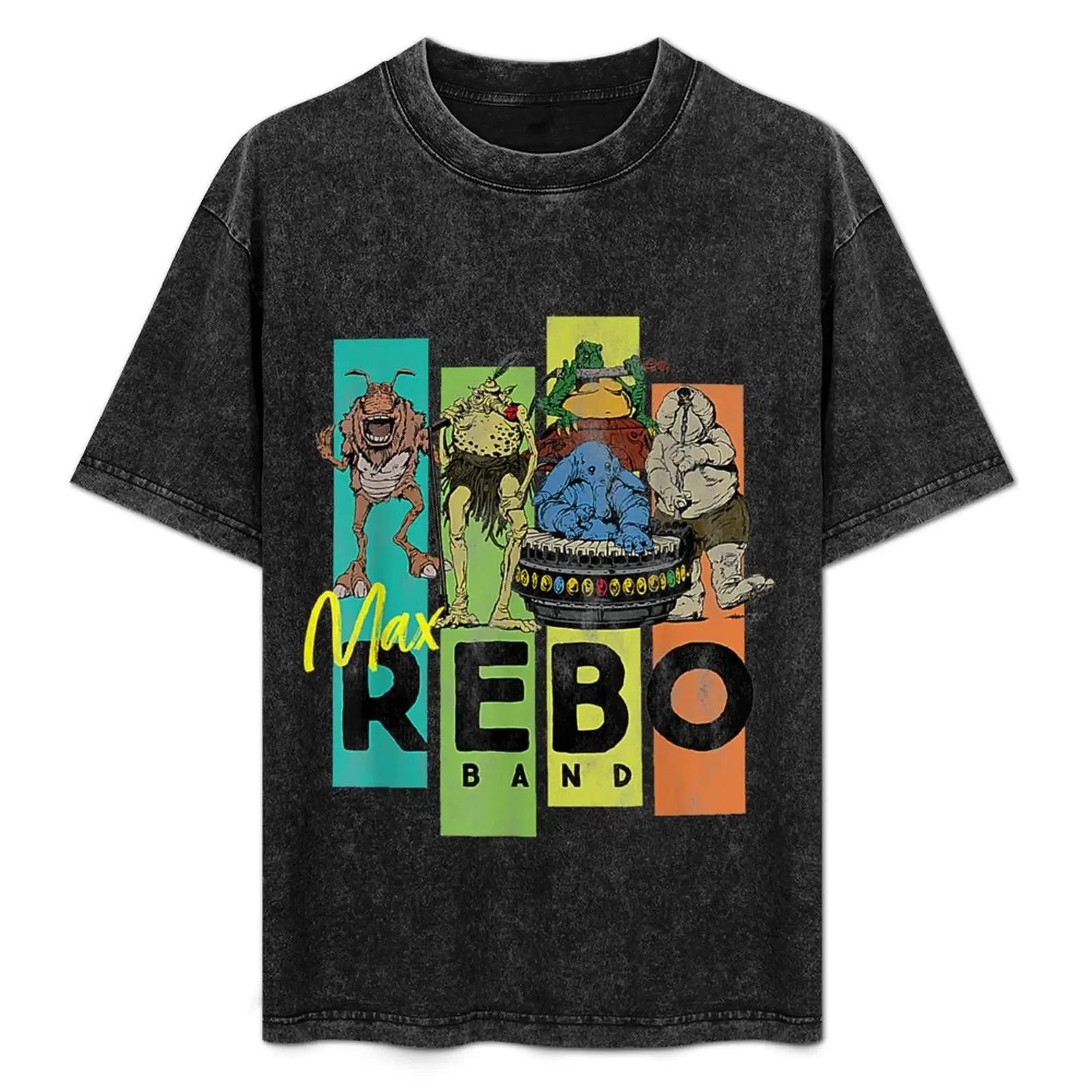 Camiseta vintage de concierto de Aliens Max Rebo Band, camiseta informal de talla grande
