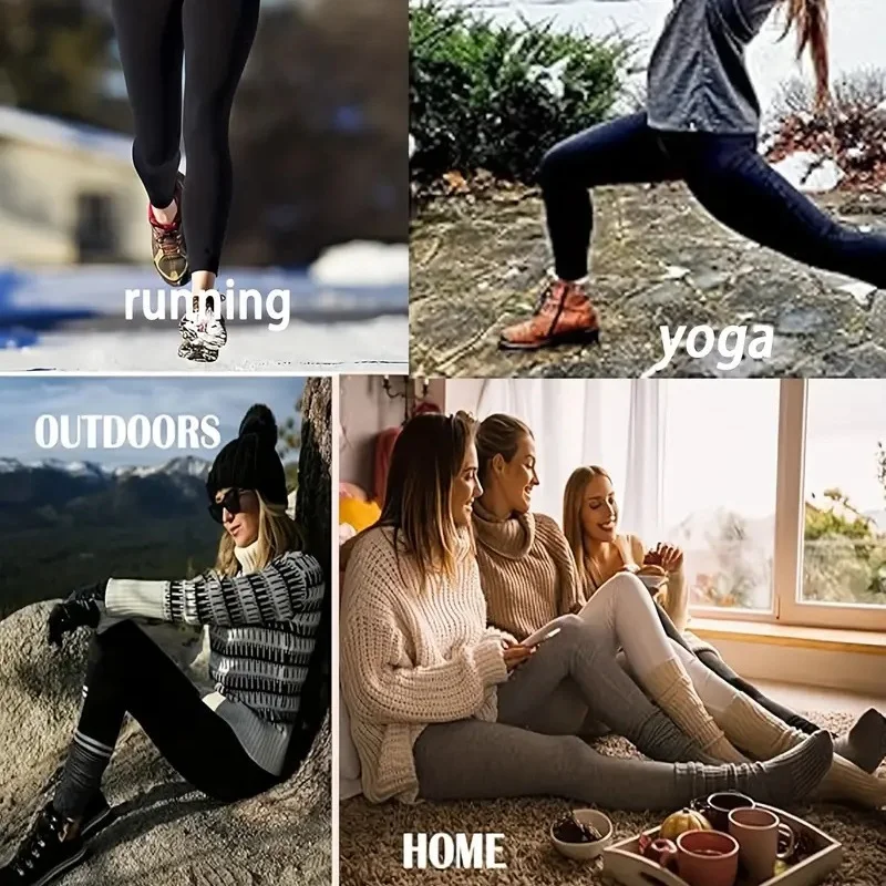 2 قطع المرأة الحرارية صوف مبطن عالية الخصر الرياضة طماق تجريب الشتاء الدافئة رشاقته الجوارب لينة اليوغا السراويل