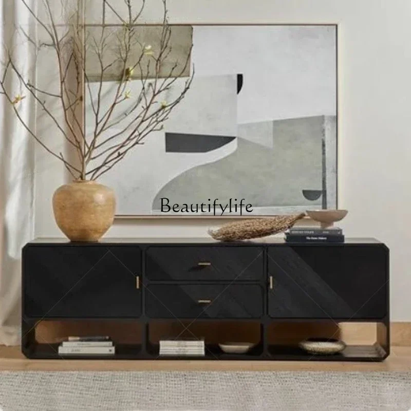 

56Nordic modern simple storage TV cabinet Italian light luxury decoration retro side cabinet