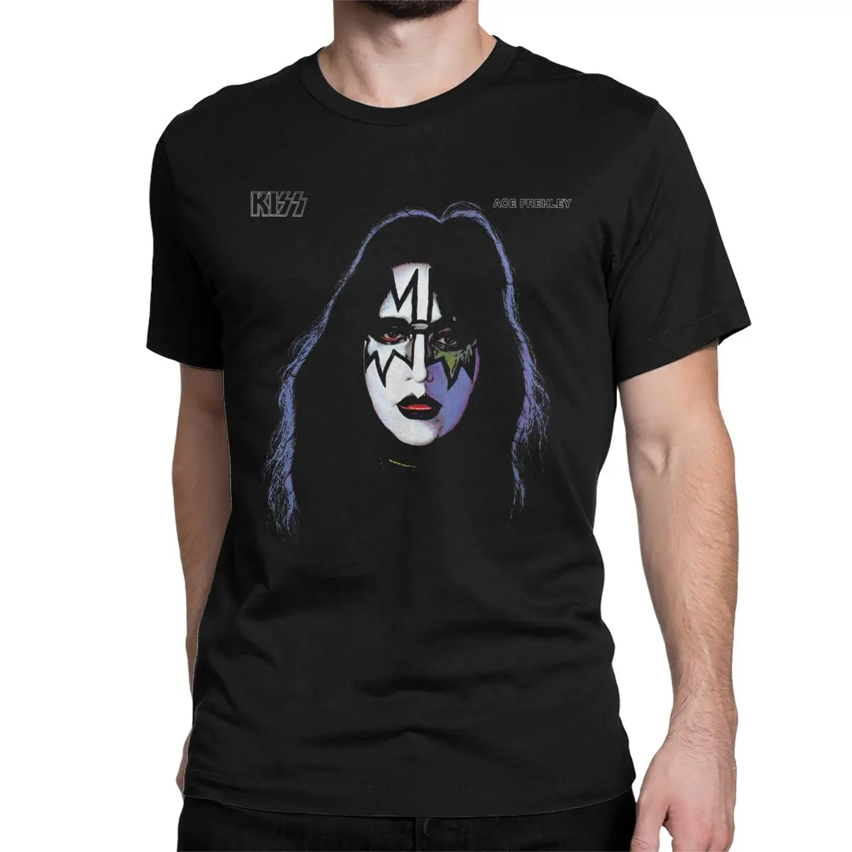 Fashion KISS 1978 Ace Frehley T-Shirt Men Women\'s 100% Cotton T Shirt Rock Band Heavy Metal Short Sleeve Tees Printed Clothes